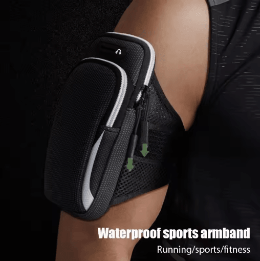 Universal Sports Armband Phone Holder Waterproof Running & Jogging Phone Case Fits Up To 6.8 black
