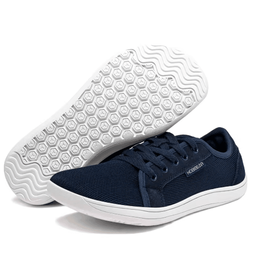 HOBIBEAR Wide Barefoot Trail Running Shoes Non Slip Minimalist Walking Sneakers For Men And Women navy Blue 44