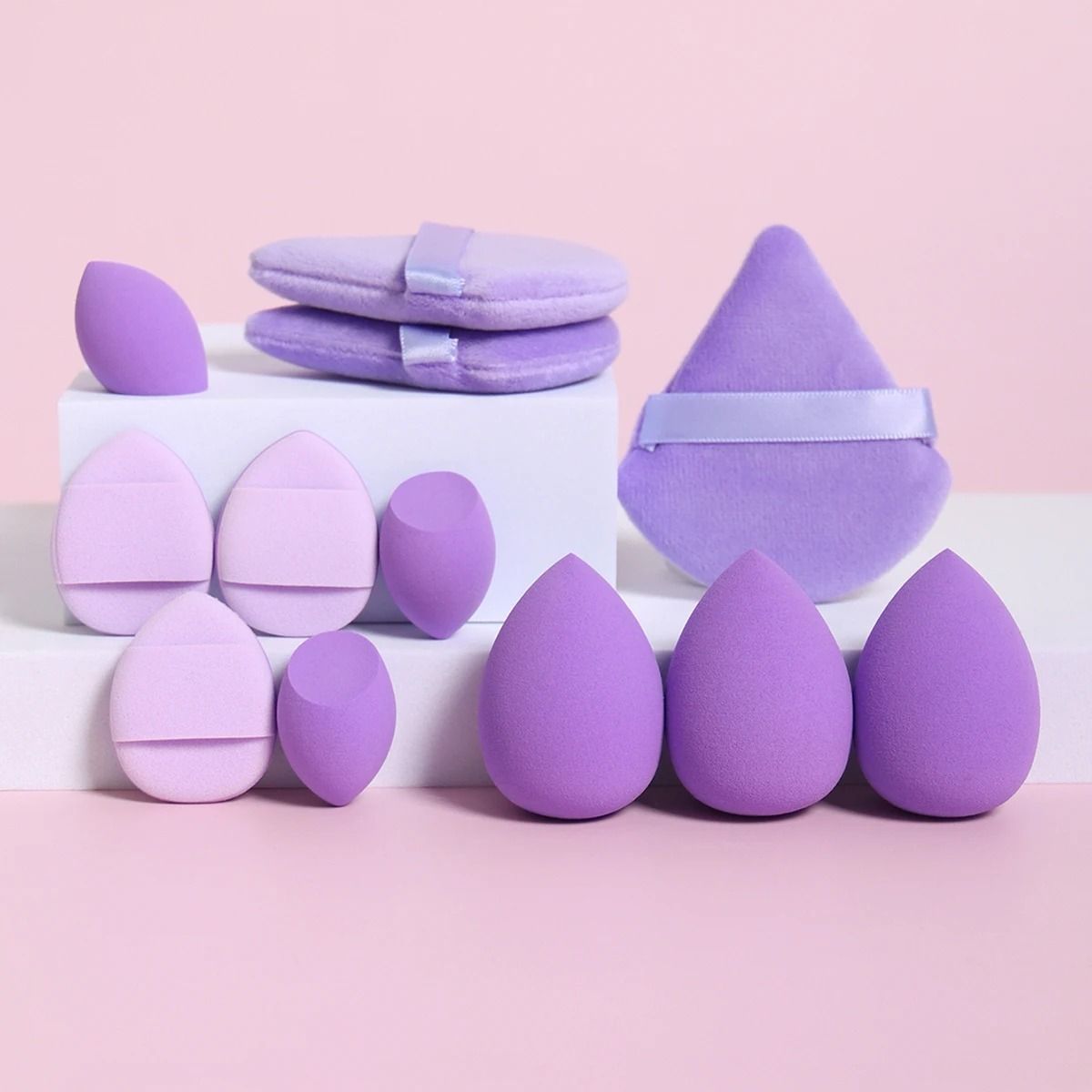 12 Piece All Purpose Makeup Sponge And Puff Set 08