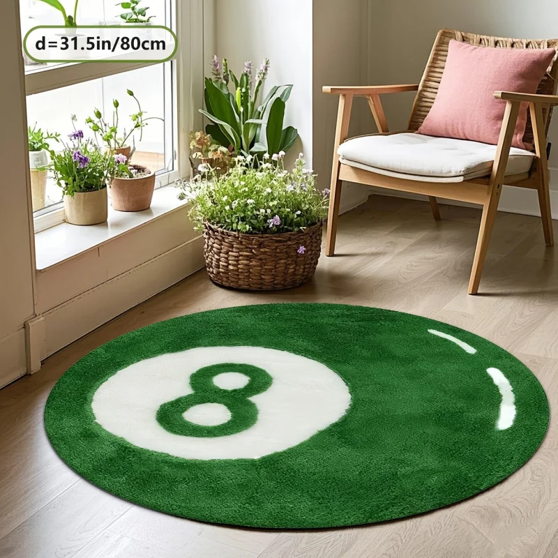 VIKAMA Green Billiards No. 8 Carpet - Soft Noise-Reducing Home Decorative Bathroom Floor Mat for Bedrooms, Living Rooms, Offices