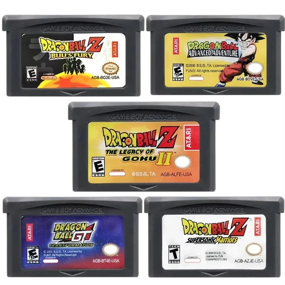 fun 32 Bit Video Games Cartridge Ddragon Ball GBA Game Console Card Castlevania Buus Fury Advanced Adventure Supersonic Warriors