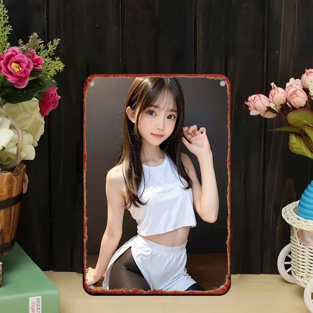 Teen Girls Metal Tin Sign for Bedroom Bar Garage Garden Outdoor Wall Decor