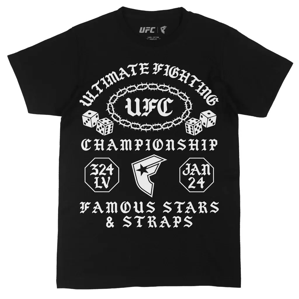 "Schwarzes UFC 324 x Famous Stars And Straps Herren-T-Shirt" Image