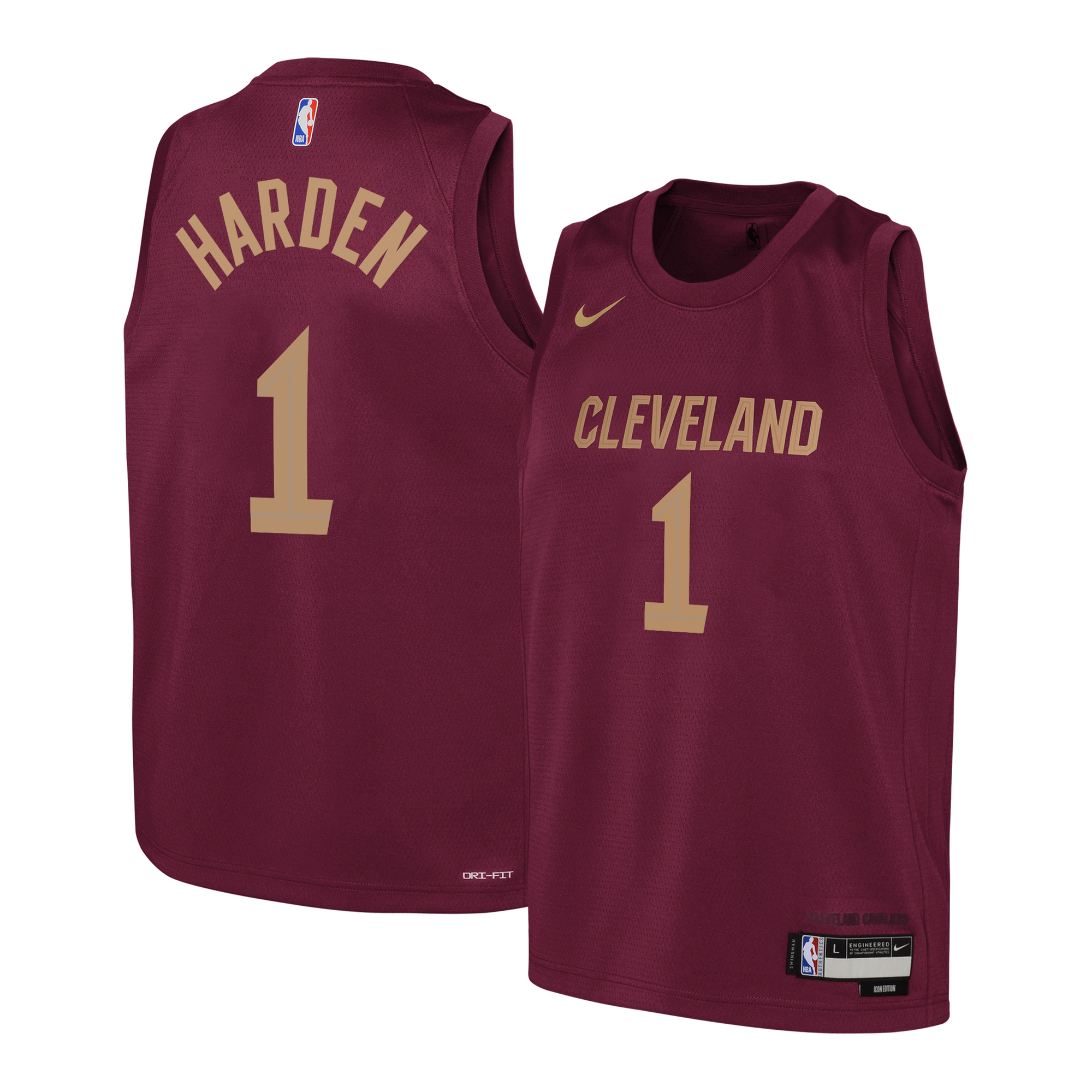 Maillot Swingman Nike Icon Edition des Cleveland Cavaliers - Bordeaux - James Harden - Jeune - unisexe Taille: M (10/12)