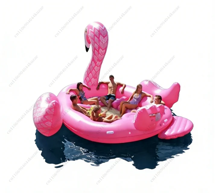 Riesiger Flamingo-Pool-Float für 6-8 Personen, aufblasbares Einhorn-Schwimmbecken-Zubehör, schwimmende Insel für Partys, Strand und Outdoor-Spielzeug Image