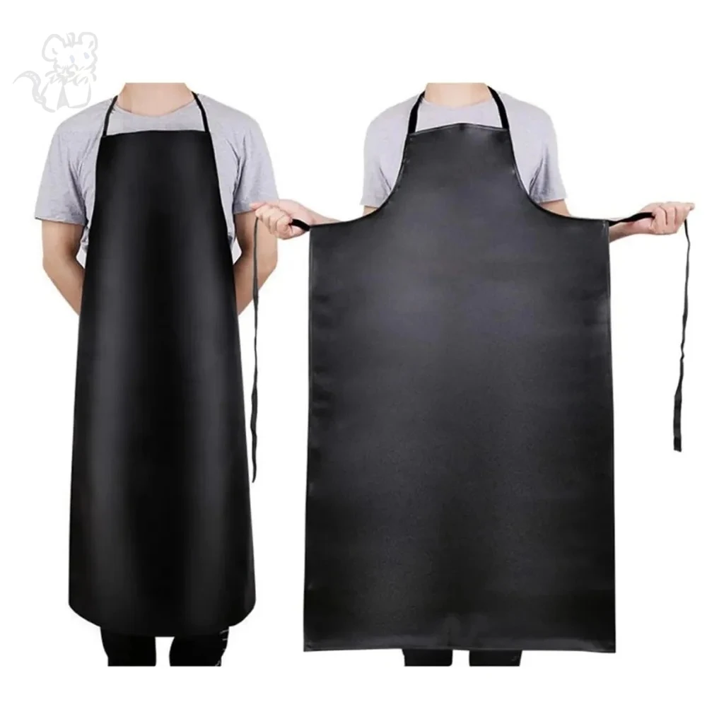 Tablier en cuir PU résistant et imperméable pour la vaisselle, tablier de travail de 40 pouces, tablier en cuir PU pour lave-vaisselle pour hommes, tablier de nettoyage léger
