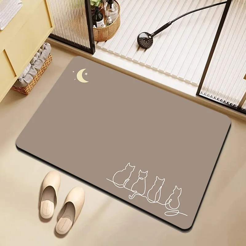 VIKAMA – tapis de sol de salle de bain léger, luxueux et simple, porte de salle de bain absorbante et antidérapante, tapis de salle de bain à séchage rapide