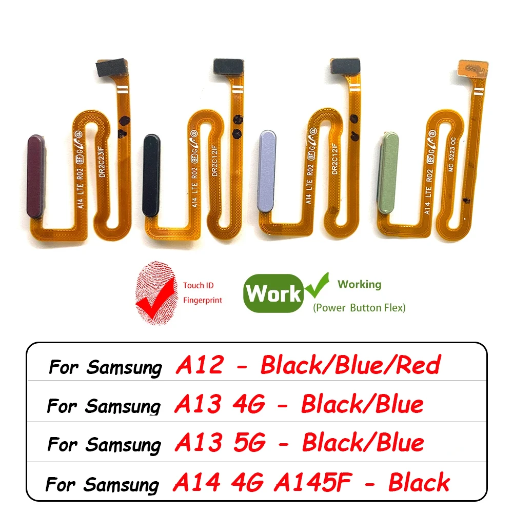 Nouveau pour Samsung A12 A13 A14 5G A13 4G A14 4G A145F bouton accueil empreinte digitale capteur d'identification tactile câble flexible ruban pièces de rechange