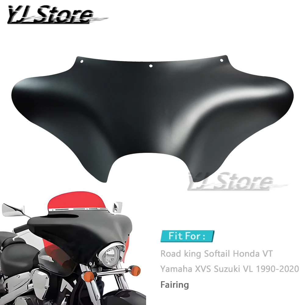 Fit Für Harley Road King Softail Honda VT Yamaha XVS Suzuki VL 1990-2020 Scheinwerfer Windschutzscheibe Batwing Motorrad wind Verkleidung Image