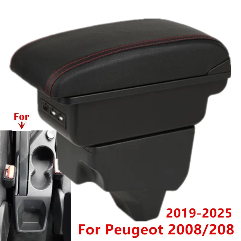Accoudoir pour Peugeot 208, boîte de rangement pour accoudoir de voiture Peugeot 2008, pièces de rénovation 2019-2025, accessoires intérieurs de voiture