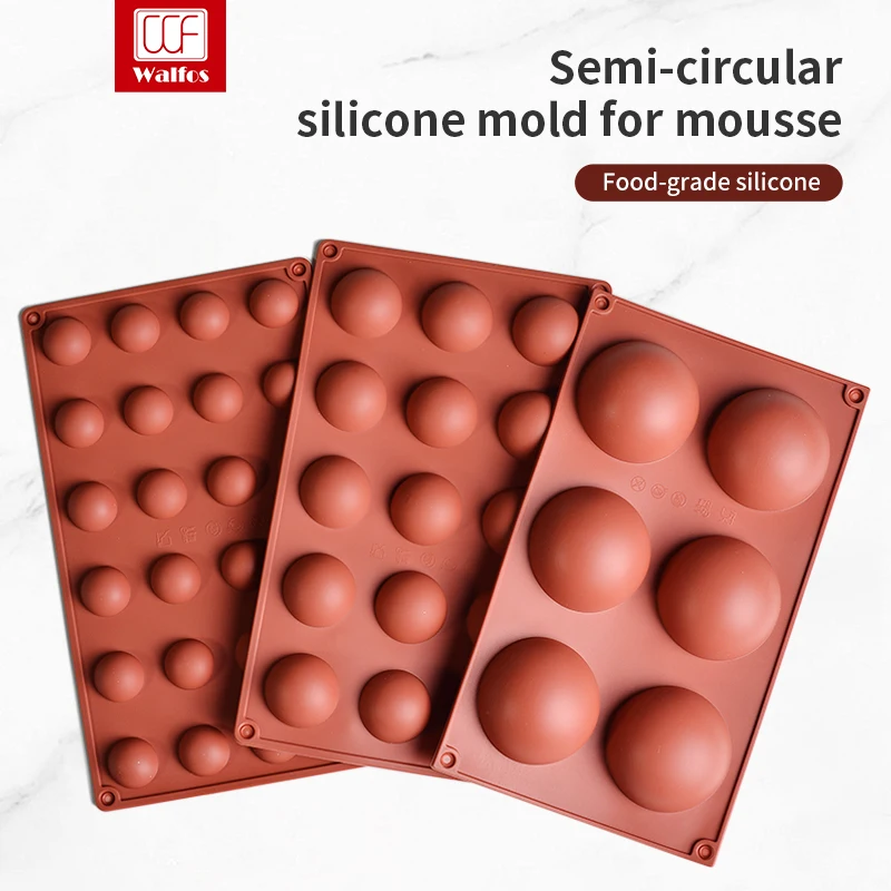 Walfos Schokoladenform Silikon Halbkugel Backform für Gebäck Süßigkeiten Pudding Mousse Werkzeuge Luftfritteuse Sicheres Küchenzubehör Image