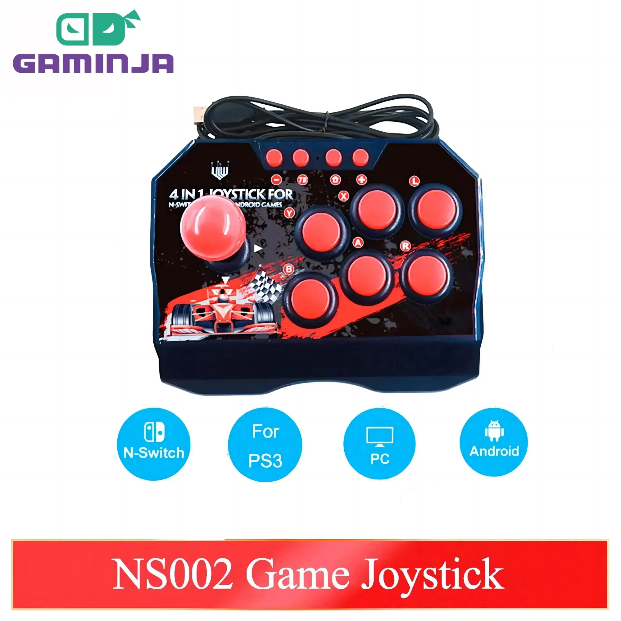 Gaminja ns002 4 in 1 retro arcade-konsole spiel joystick rocker kampf controller für nintendo switch ps3 pc android tv Image