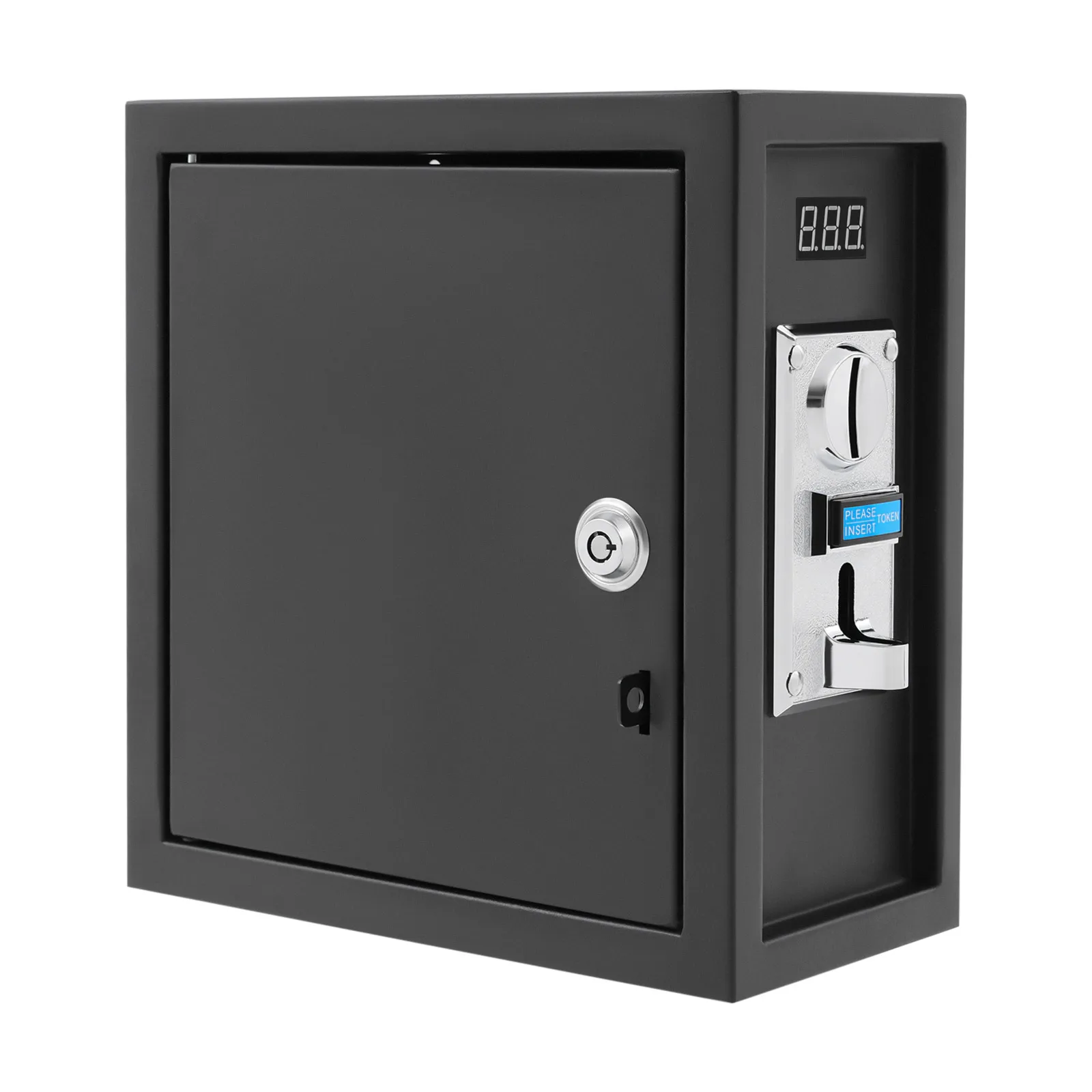 Münzbetriebene elektronische Timerbox | 220 V, 1 s-90 Minuten Einstellung, 1,8 m Kabel, für Waschmaschine, schwarz