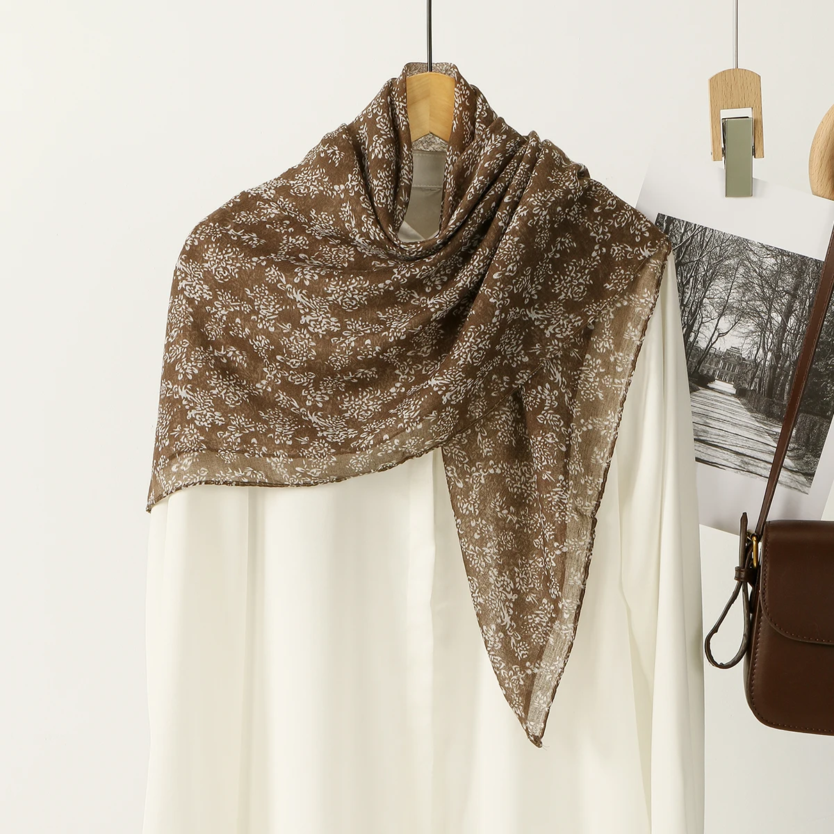 85 cm Floral Bedruckter Quadratischer Schal Viskose Stirnband Muslimische Frau Hijab Dame Mode Hairwrap Rock Stil Kopftuch Islam Turban Image