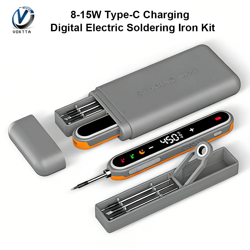8-15W Typ-C Digitales Elektrisches Lötkolben-Set Intelligente Einstellbare Temperatur Schnelle Aufheizung Mini-Lötkolben Reparaturwerkzeug Image