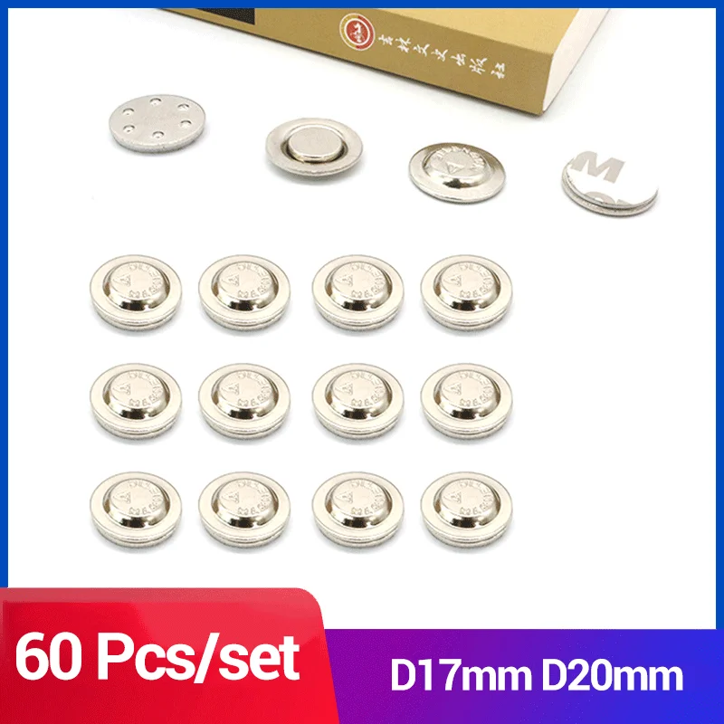60 Stück runde Namensschild-Magnete, D17 mm, D20 mm, magnetische Namensschild-Halter, selbstklebende Namensschild-Halter, Ausweishalter, Magnet-Tags