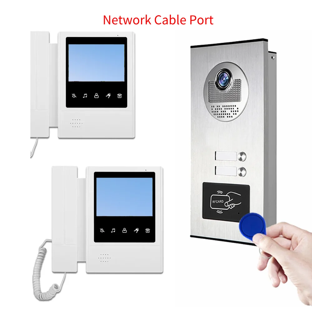 2-6 Einheiten Farbe Video Türklingel Intercom System Netzwerk Kabel Port 4,3 zoll Monitor 1000TVL Kamera Türklingel video Tür Telefon Hause Image