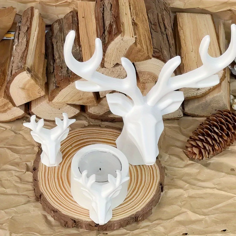 3D Deer Horn Schmuck Halskette Kristall Epoxidharz Form Lagerung Rack Silikon Form Hause Dekoration DlY Garten Zaun Dekoration Image
