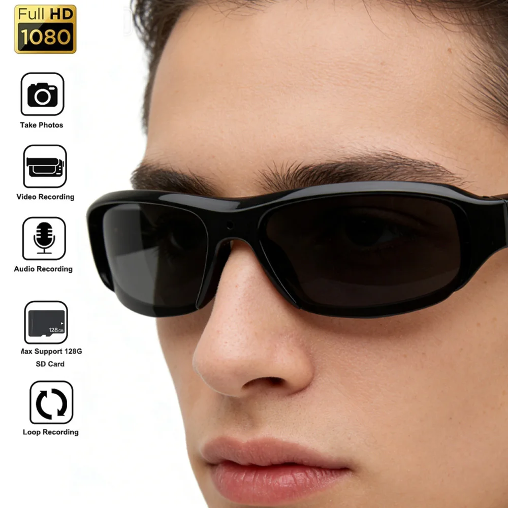 Outdoor-Radsport-Brillenkamera HD 1080P Videoaufnahme Fotoaufnahme Videorekorder Ein-Knopf-Steuerung Tragbare Mini-Kamera Image