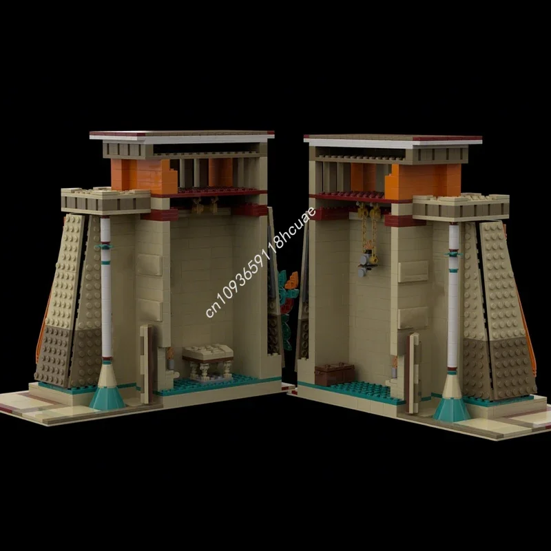 1088-teiliger MOC Baustein-Bausatz im ägyptischen Stil: Tempel des Seth – Weihnachtsgeschenk, visuelles Lernspielzeug, einzigartiges handgefertigtes DIY-Modell Image