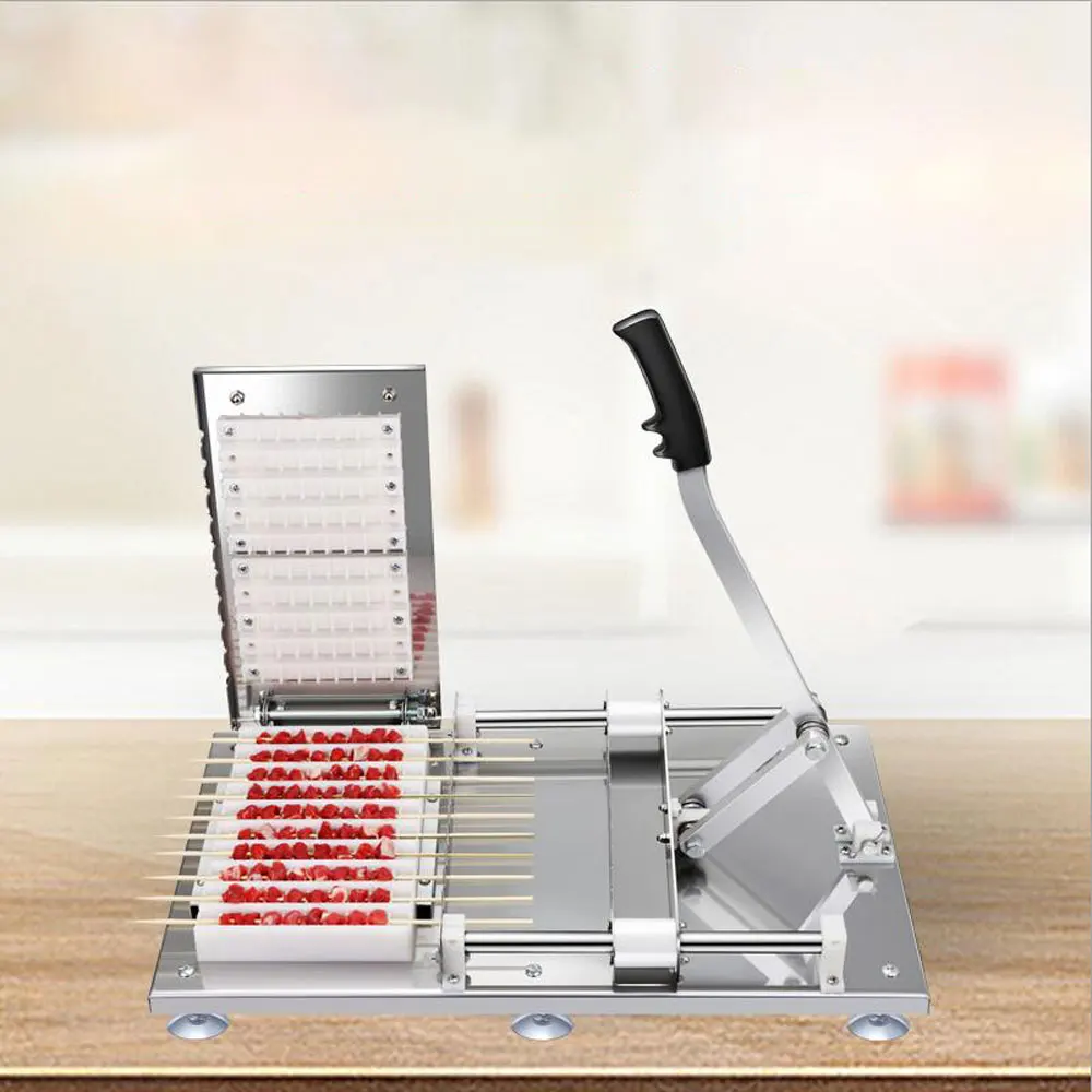 Manuelle Grill Kebab Spieß Maschine Edelstahl Fleisch Lamm Spieß Maschine Grill Kebab Piercer Fleisch String Maschine Image