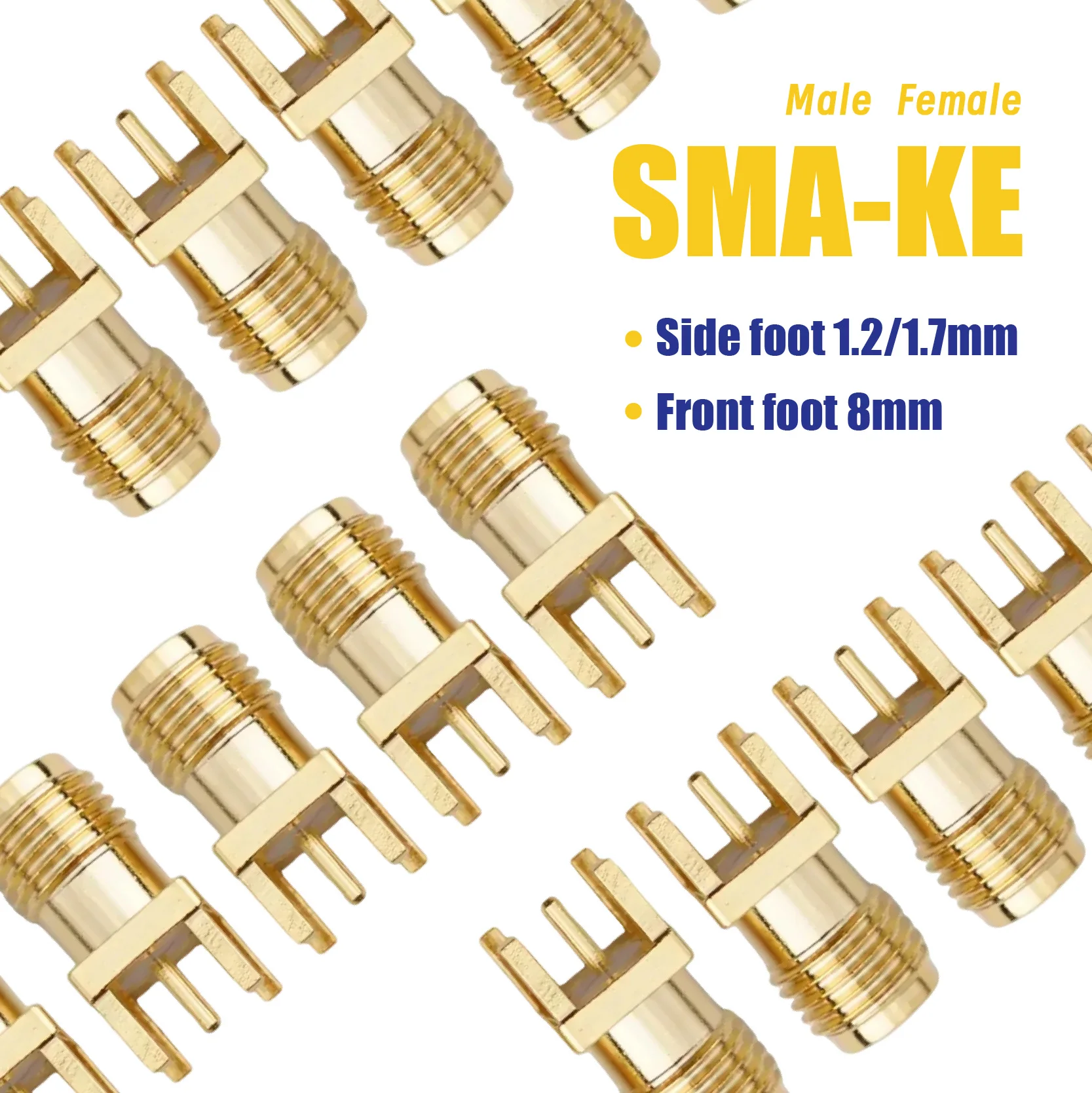5Pcs SMA Weibliche Jack Stecker 1,6mm Adapter Solder Rand PCB Gerade Winkel Montieren RF Kupfer Stecker steckdose Image