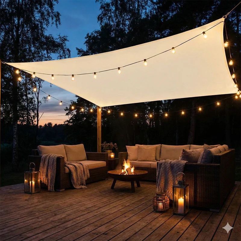 Wasserdichtes Sonnensegel für den Außenbereich, Garten-Terrassenmarkise, rechteckig, 95 % UV-Schutz, Sonnenschutzdach für Camping, Picknick, Strand, Tourismus Image