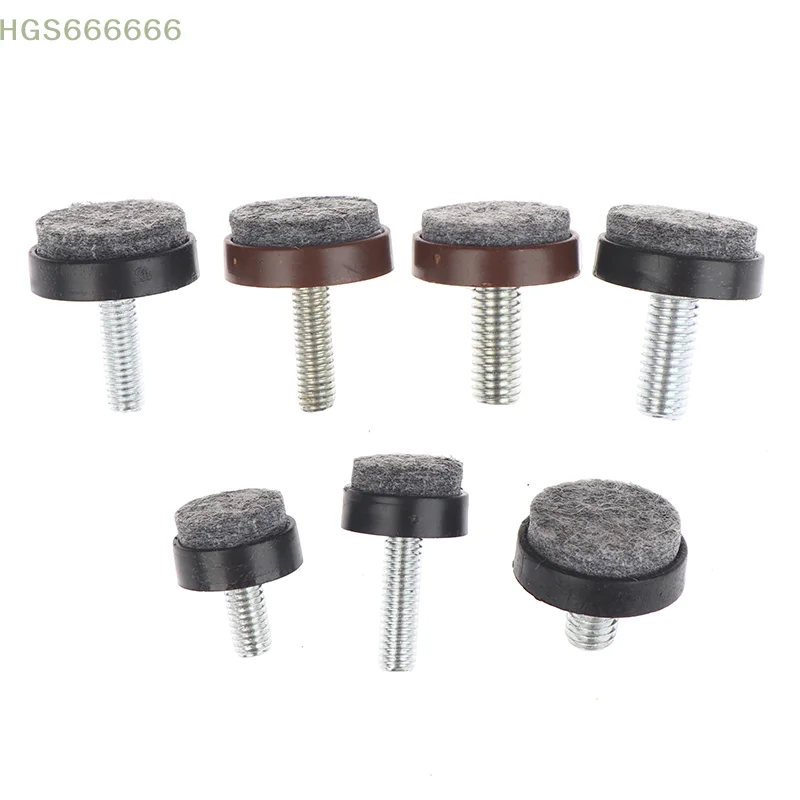4/8 Stück Rutschfeste M6 M8 Tisch- und Stuhlbeinpolster aus Filz, Verstellbare Runde Möbelfüße mit Schrauben Image