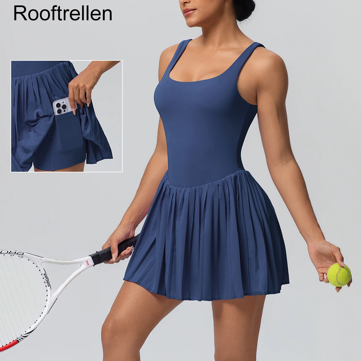 Nouvelle combinaison de sport de levage, jupe de tennis avec poches, robes de yoga pour femmes, respirante, sensation de peau nue, dos nu, vêtements de sport pour femmes