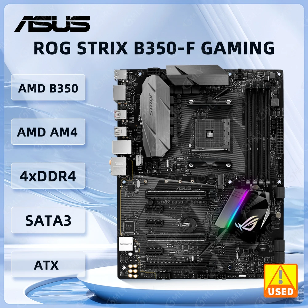 ASUS ROG STRIX B350-F GAMING Motherboard AMD B350 AM4 DDR4 3200 MHz 64 GB unterstützt 5600 2600 2700 3500 5700 3900 1700 CPU M.2 ATX Image