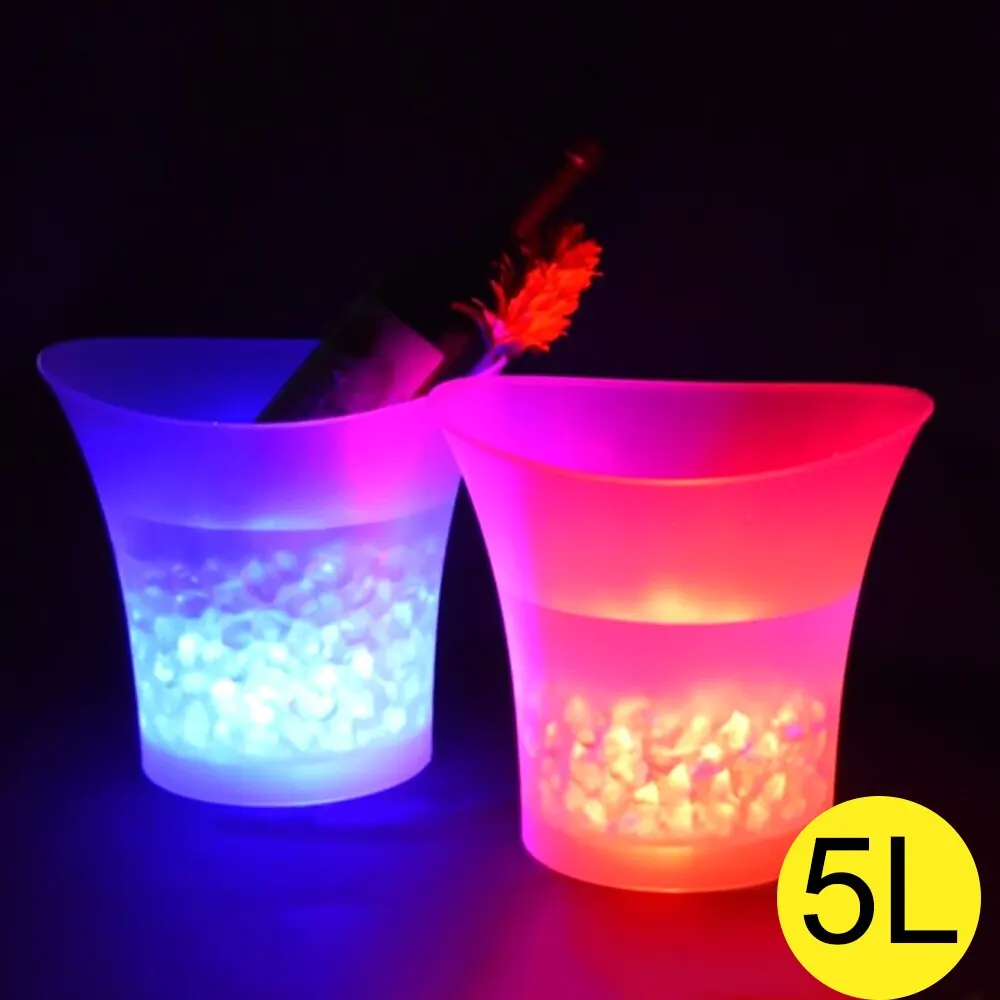 5l 6 Farbe LED-Eis kübel wasserdicht Kunststoff leuchten Champagner Bier Eimer für Bars Nachtclubs Nacht party Image