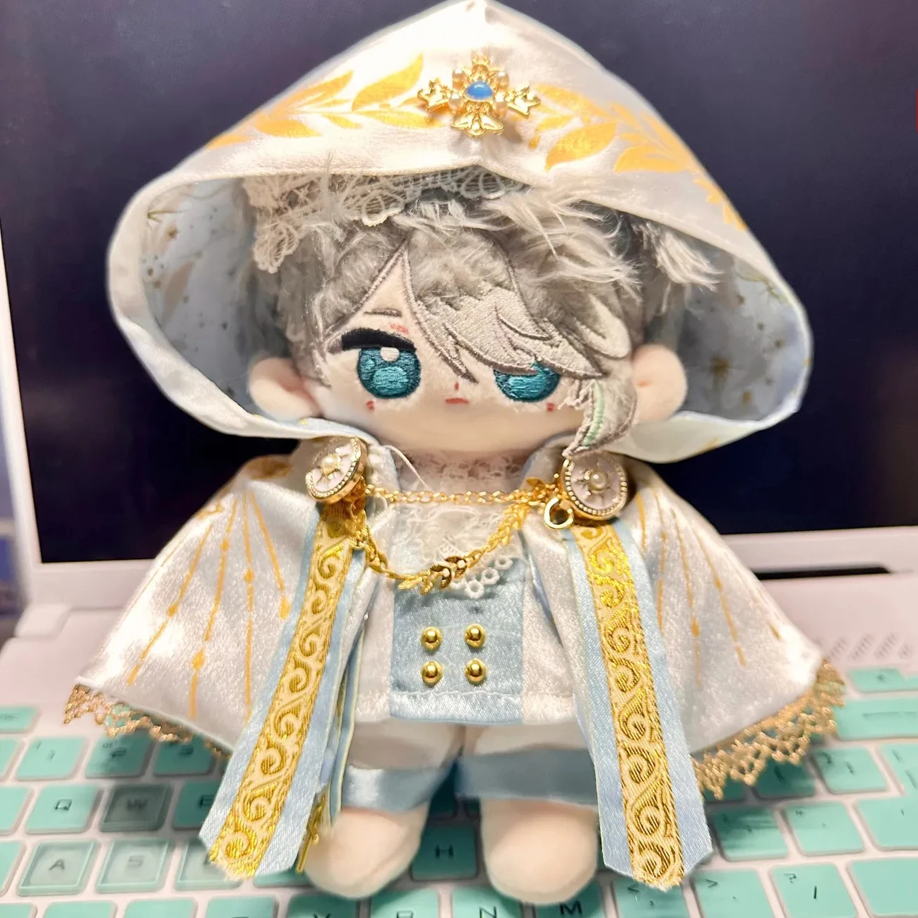 20 cm große Puppenkleidung aus Baumwolle im Zauberer-Stil, handgefertigtes magisches Outfit, süßes Plüschtier-Kostüm für 20 cm große Puppen