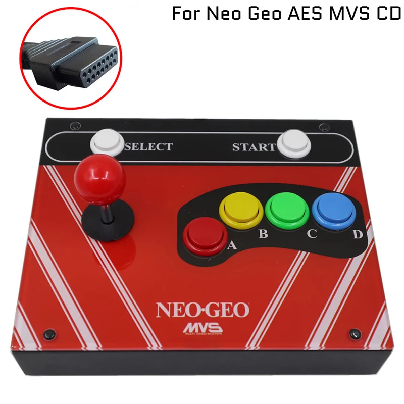 NEOGEO 6-Tasten 15-Pin Arcade Joystick Controller Artwork Panel Fight Stick für Neo Geo AES MVS CD Image