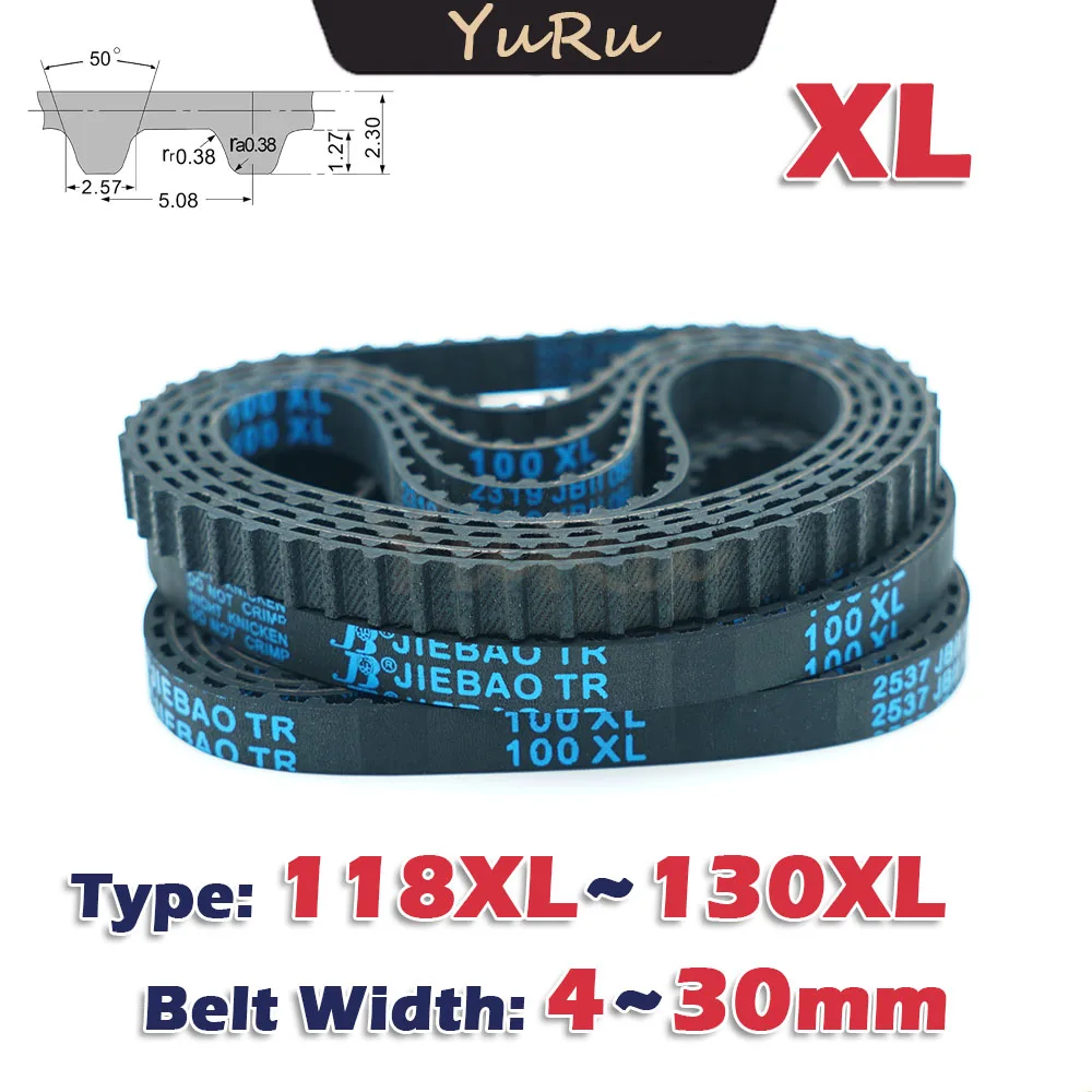 XL-Typ, geschlossener Gummi-Zahnriemen, 118XL, 120XL, 122XL, 124XL, 126XL, 128XL, 130XL, Breite 6–30 mm, Antriebsübertragung, CNC-Abstand 5,08 Image