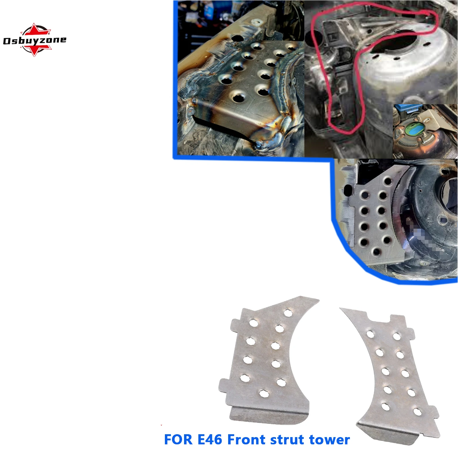 Leistungsteile für BMW 3er E46 Federbeinturm-Verstärkungsplatten Stoßdämpferzwickel 99-06 323 325 328 330 M3 Image