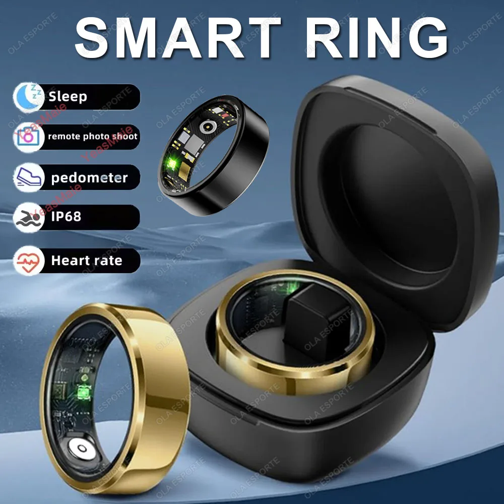 2026 Smart Ring Blutdruck Herzfrequenz Schlafüberwachung Smartring IP68 & 5ATM Wasserdichter Multisportmodus Smartring Mann Frauen Image