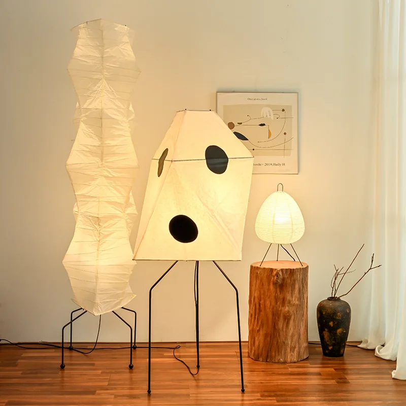 Noguchi Stehlampe Minimalistische Wabi-Sabi Reispapierlampe LED Modernes Wohnzimmer Sofa Tisch Schlafzimmer Küche Arbeitszimmer Wohnzimmer Sofa