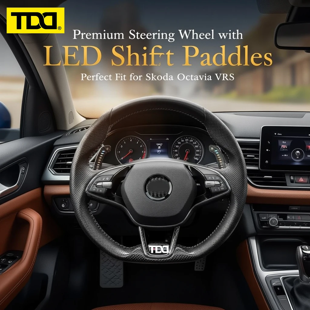 TDD LED Carbon Fiber Magnetic Paddle Shifter für Skoda 2019 Octavia VRS Lenkrad Paddle Shift Extensions Image