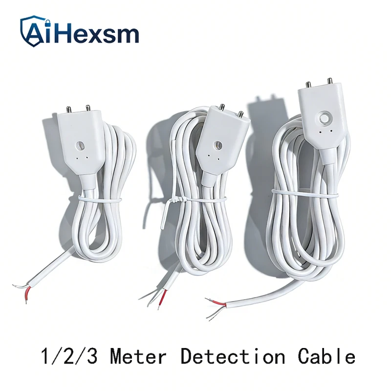 1M/2M/3M Wired Wasser Leckage Alarm Detektor Sensor KEIN Signal Kabel Für Badezimmer kitch WIFI Wasser Sensor Mit Zwei Metall Pole Image