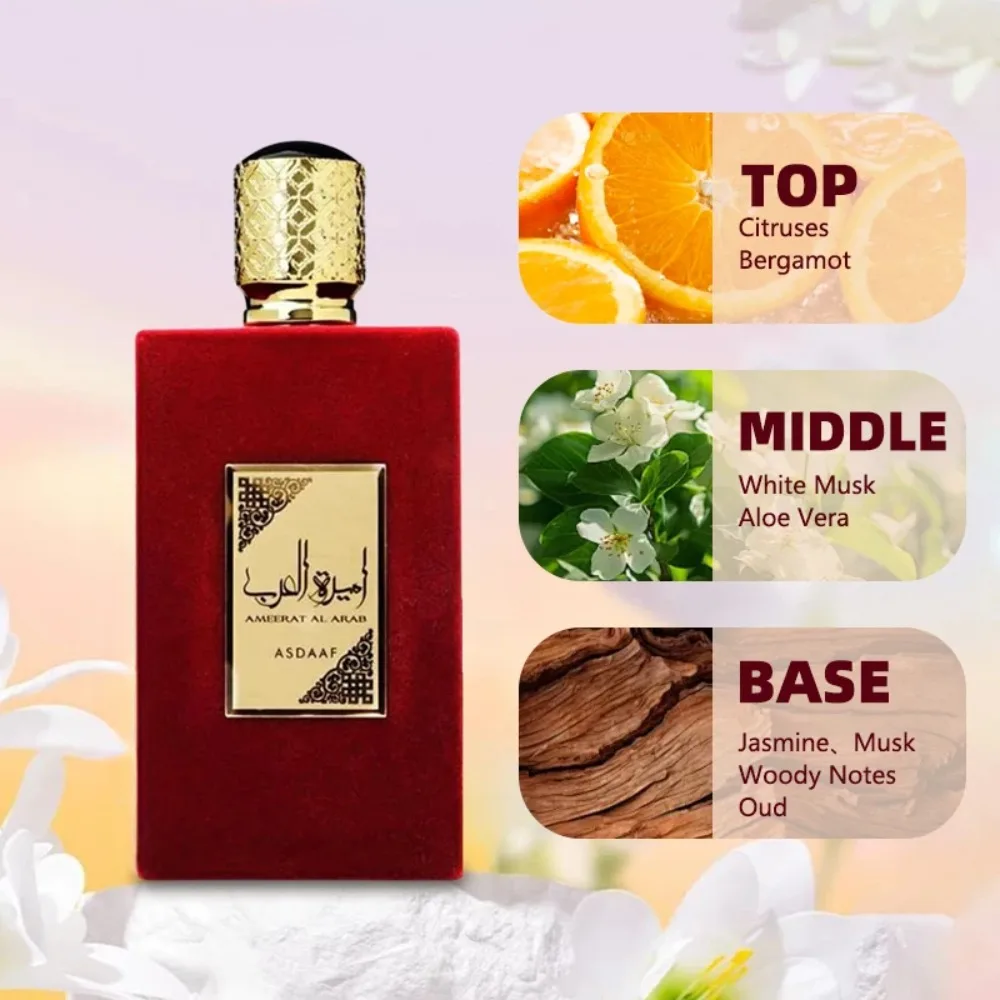 Neues 100ml Damenparfüm Arabisches Eau de Parfum Spray für Frauen Hochwertiges Arabisches Parfüm Langanhaltend Attraktiv für Frauen und Männer Duft