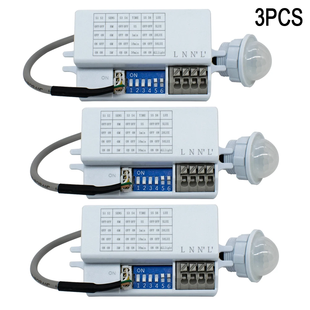 Bewegungsmelder-Lichtschalter, 220 V, 110 V, Pir-Anwesenheitssensor für Beleuchtung, Zeitverzögerung, Anpassung der Bewegungsmelder, Lampe, automatisch