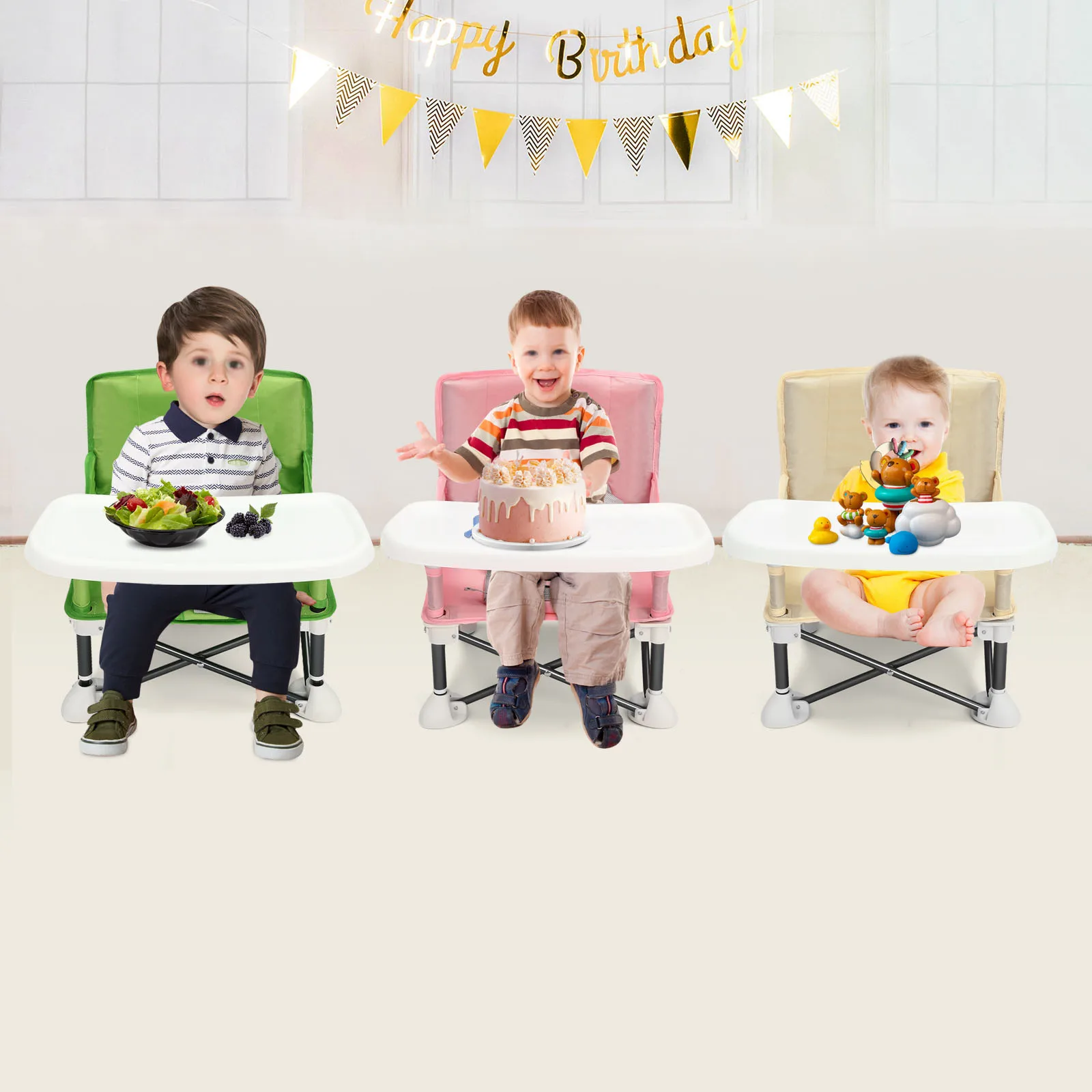 Faltbarer Tragbarer Kinderhochstuhl Strandstuhl für Kleinkinder Fütterungssitz Reise-Kindersitz für Essen Camping Park