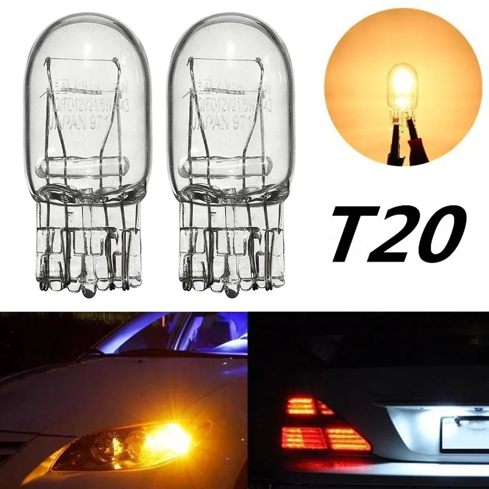2 Stücke T20 7443 W21 5 Watt Klarglas Blinker Bremsstopp Rückleuchten Glühbirne Tagfahrlicht Drehen Stopp Bremse Schwanzlampen Image