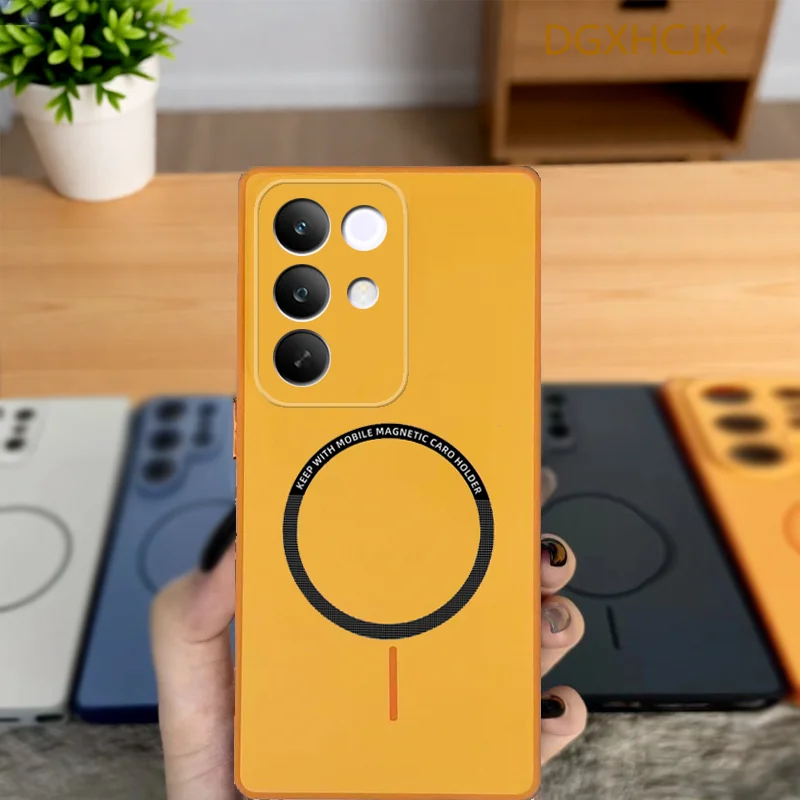 Für Realme C85 Pro Hülle Realme C85 Pro Handyhülle Realme C85Pro Cover RMX5555 Stoßfeste, farbige, magnetische, harte Silikon-Rückseite Image