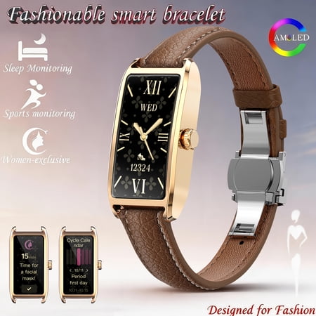Fashion Women s Smart Wristband Elegant Gold Case Feminine Care Multi-Sport Step Count Shake to Take Photo Lightweight Yoga Hiking Band