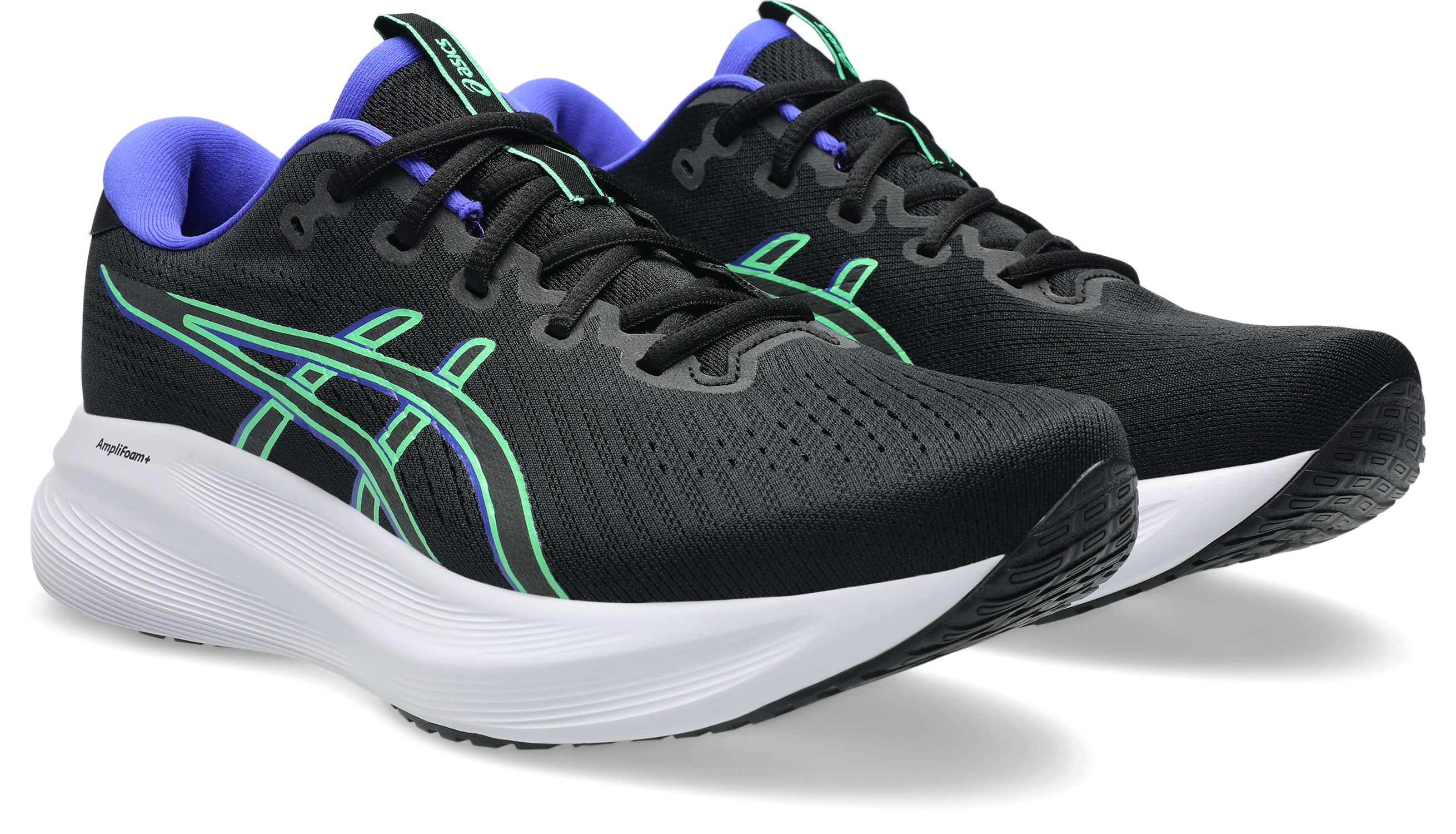 Laufschuh ASICS "GEL-EXCITE 11", Herren, Gr. 44,5, schwarz, vital grün, Synthetik, Schuhe Laufschuh