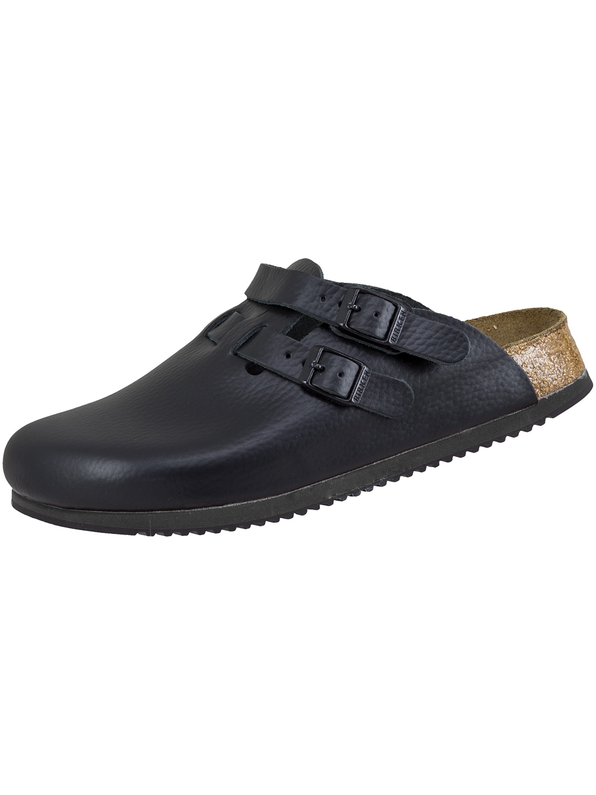 Pantolette BIRKENSTOCK "Freizeitschuhe Kay SL", Damen, Gr. 36, schwarz, Obermaterial: 50% Rindsleder Leather cow. 50% Lammleder LEL., Schuhe Pantolette