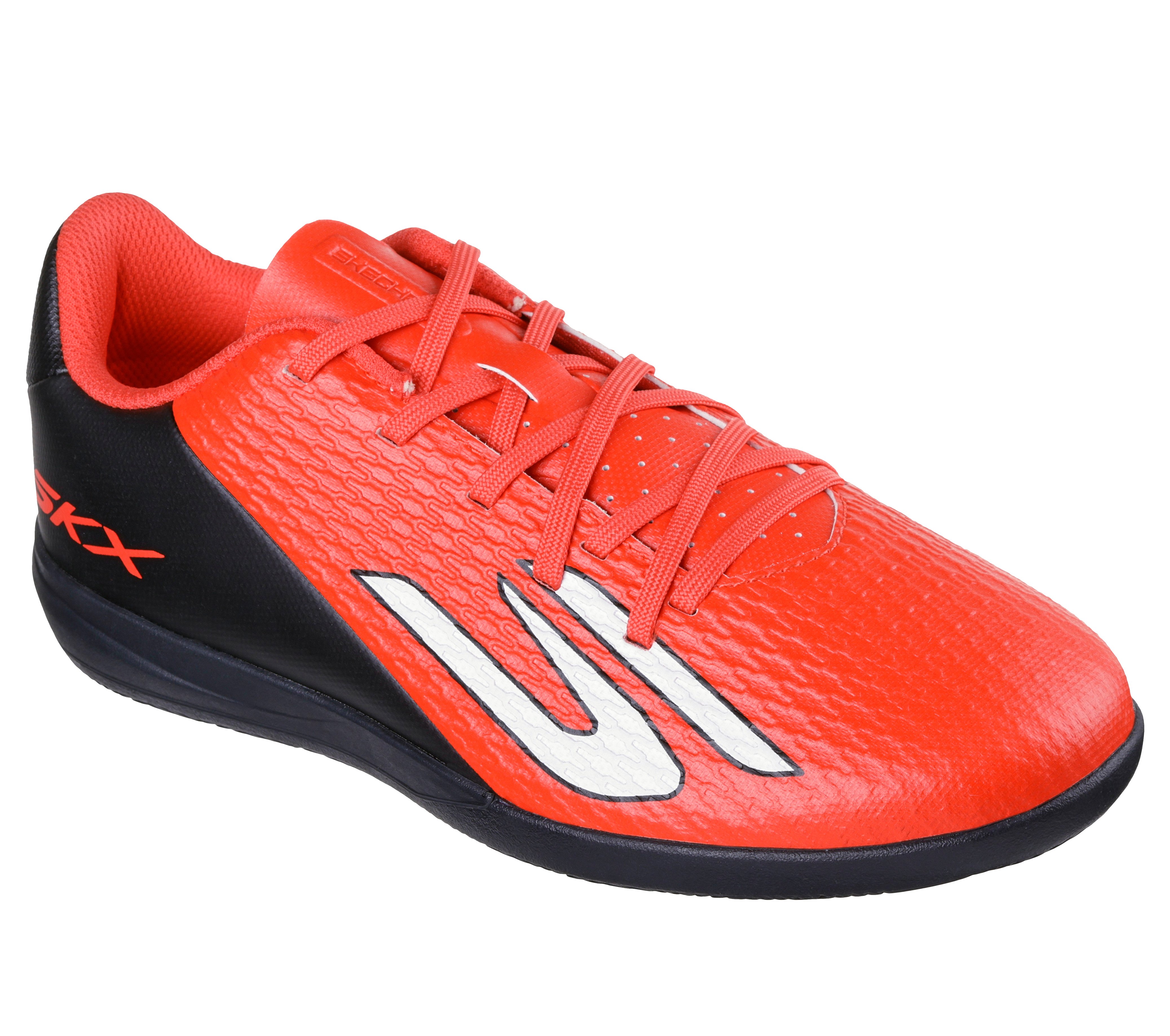 Fußballschuh SKECHERS "JR YOUTH IC, Skechers Skx_2 Jr Youth Ic", Mädchen, Gr. 37, rdbk rot, schwarz, Schuhe Fußballschuh, Indoor Court Schuh mit leichter Skechers Move Foam™-Dämpfung
