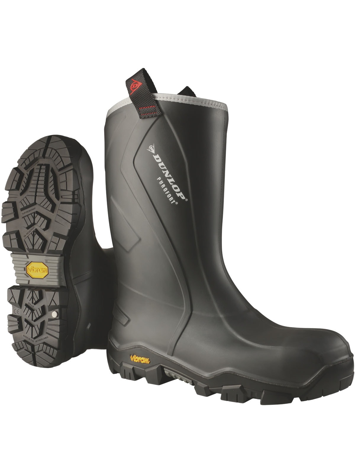 Sicherheitsstiefel DUNLOP "Purofort+ Reliance full safety mit Vibram" Gr. 44, grau (grau (charcoal)), 44, Obermaterial: 100% Textilmaterial TEXMAT., Schuhe Image