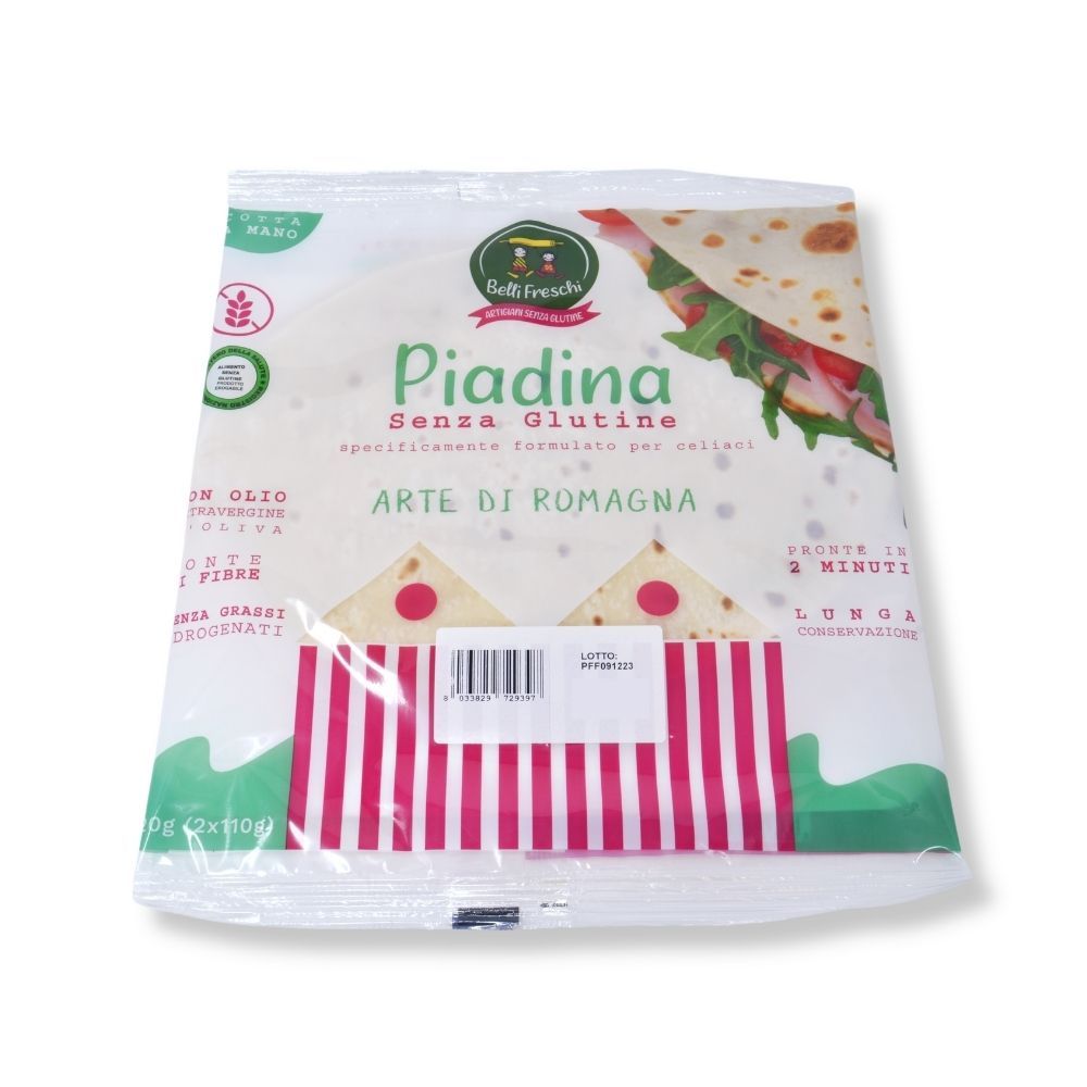 Piadina fuori frigo 2 pz Senza glutine - Belli Freschi 220 g
